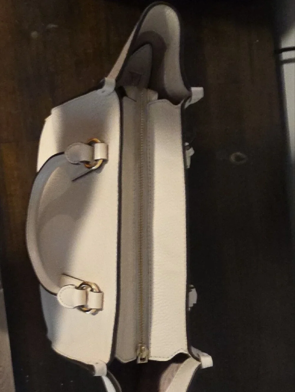 Michael Kors Cream Pebbled Leather Tote with Gold Hardware
